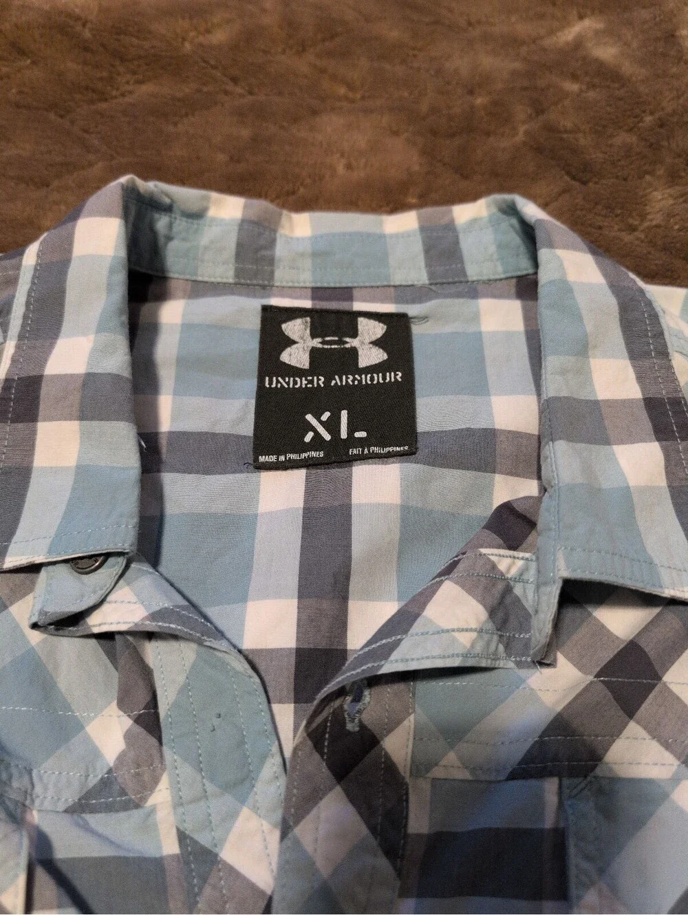 Under Armour Men's XL Plaid Short Sleeve Button-Up Shirt